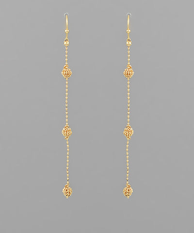 Brass Ball Chain Drop Earrings