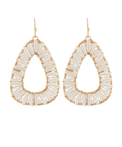 Beaded Open Triangle Earrings