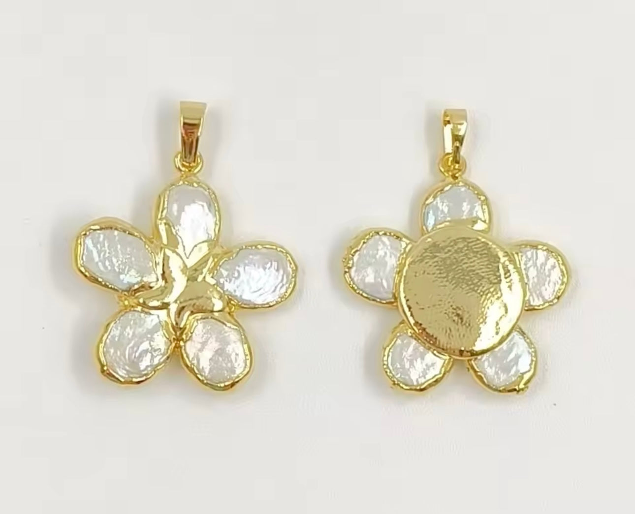Freshwater Pearl Flower Charm