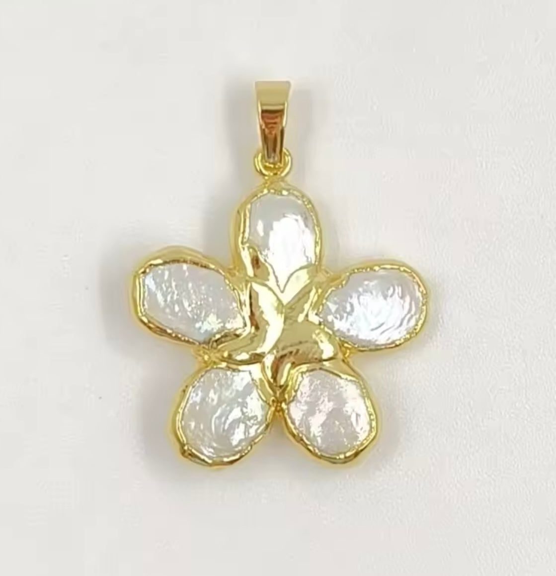 Freshwater Pearl Flower Charm