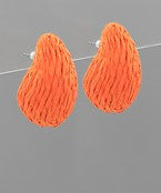 Wrapped Raffia Teardrop Earrings