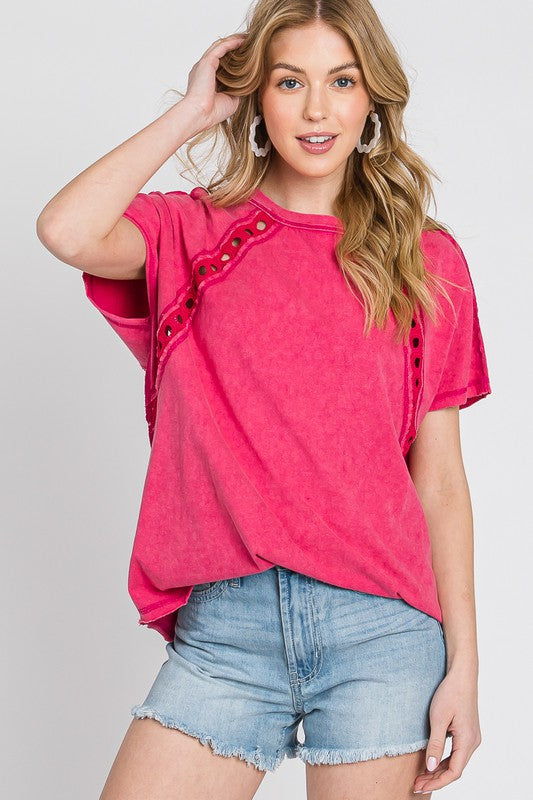 Mineral Wash Trim Short Sleeve Shirt