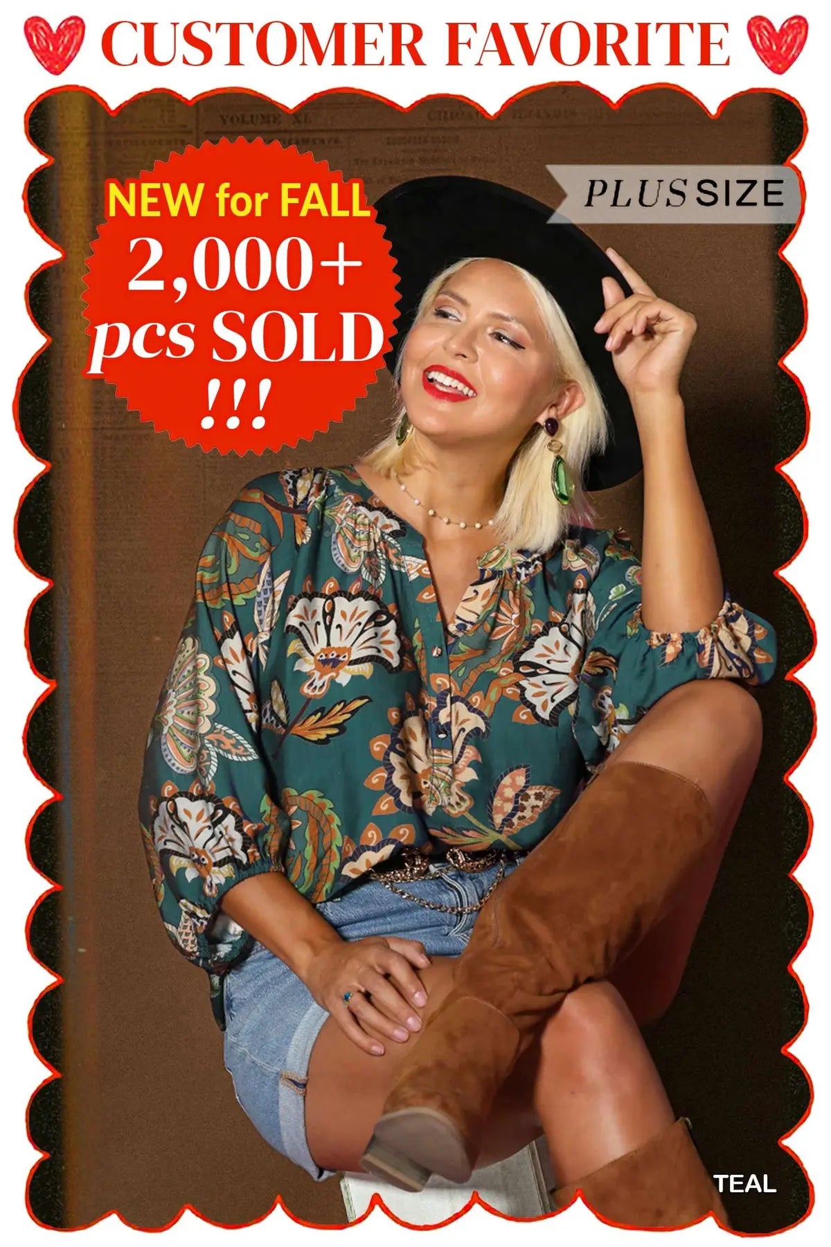 Umgee Curvy Paisley Blouse