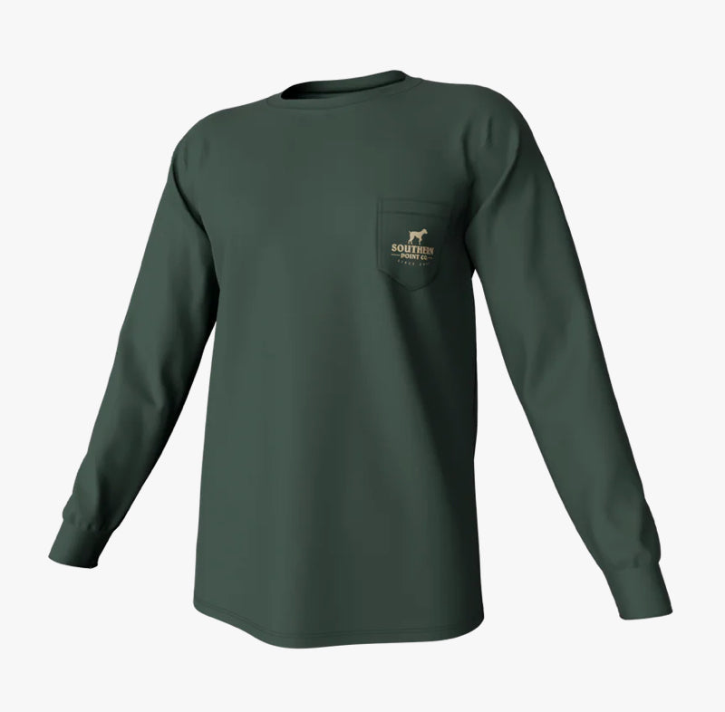 Southern Point Camo Logo LS Pocket Tee