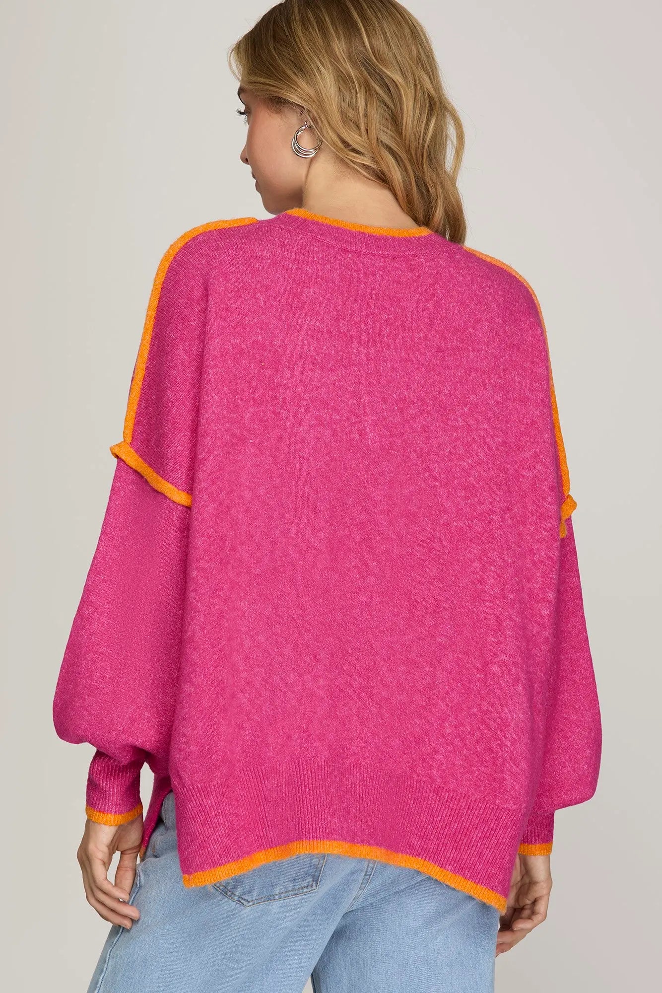 Contrast Sweater Top