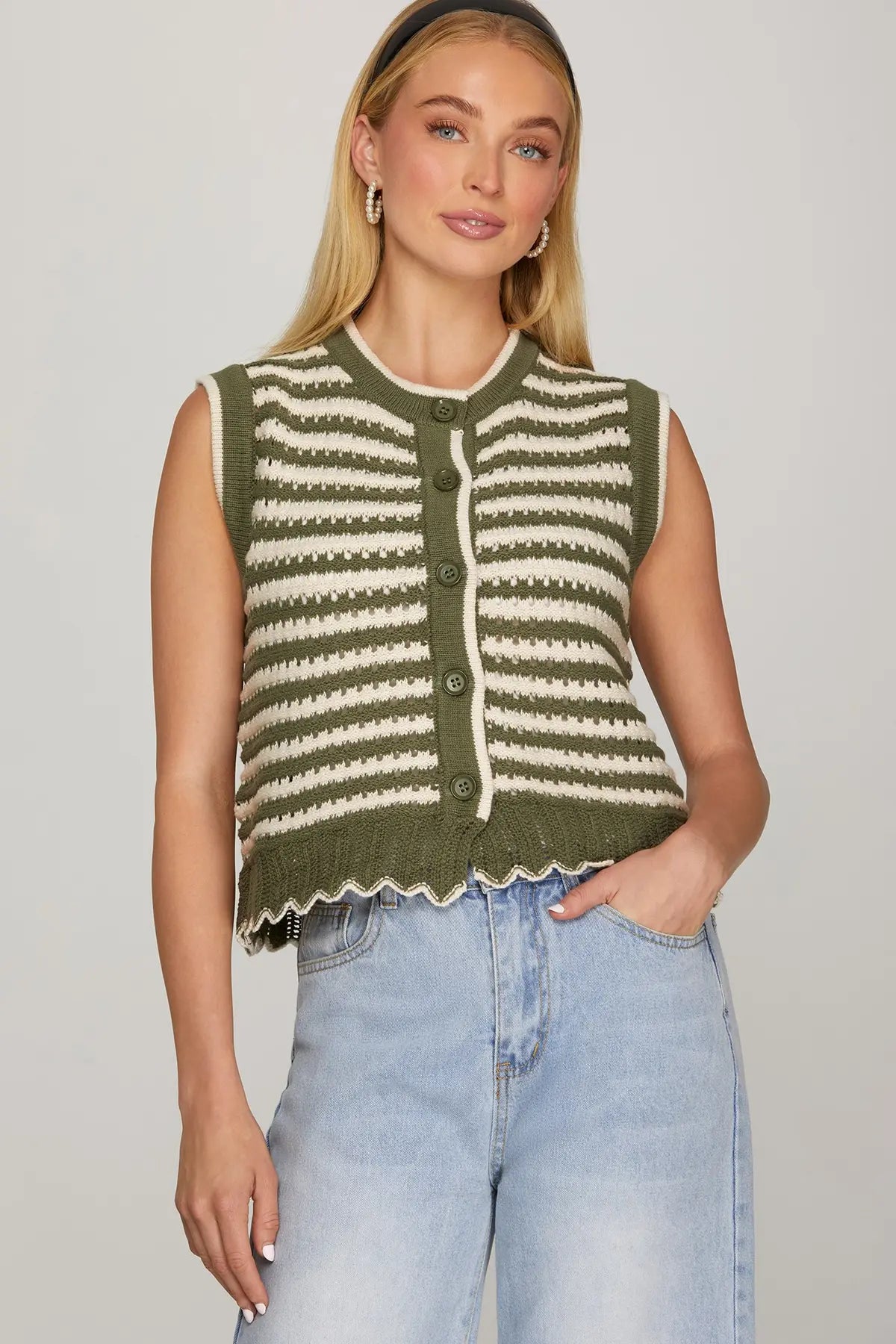 Striped Knit Vest Top