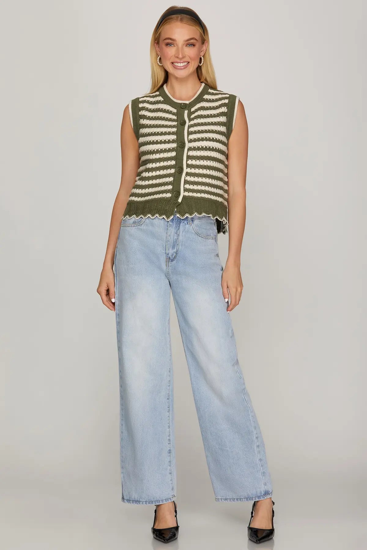 Striped Knit Vest Top