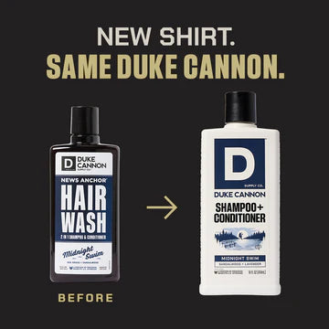 Duke Cannon Shampoo + Conditioner