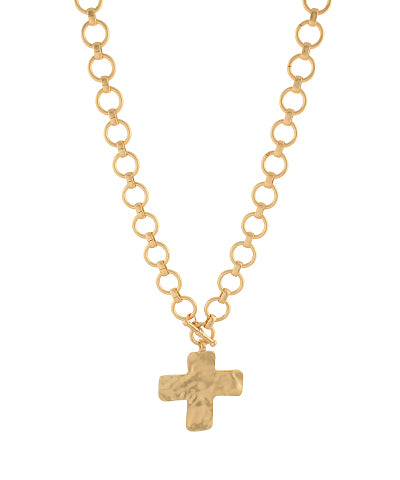 Cross & Chain Toggle Necklace
