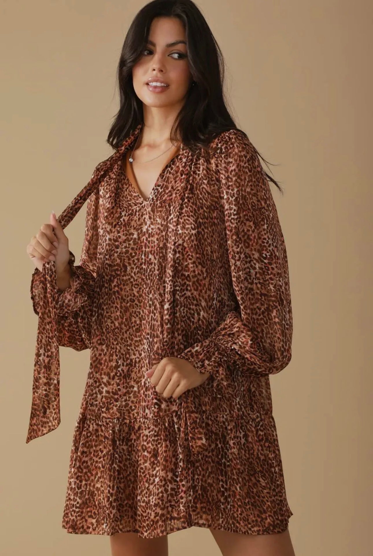 Animal Print Woven Mini Dress