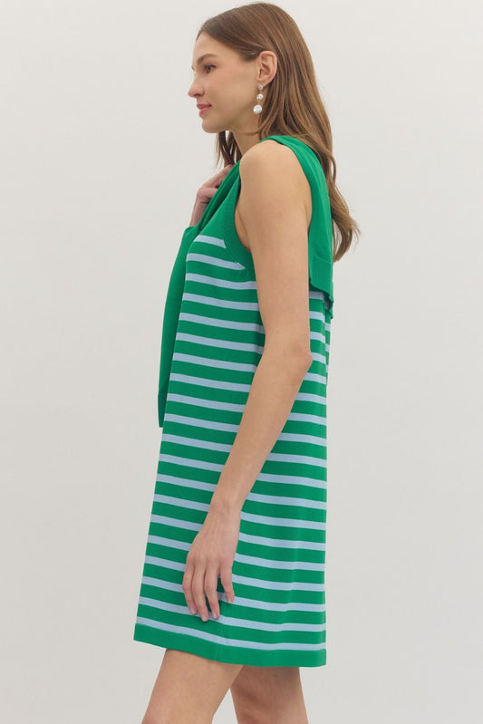 Striped Sleeveless Mini Dress