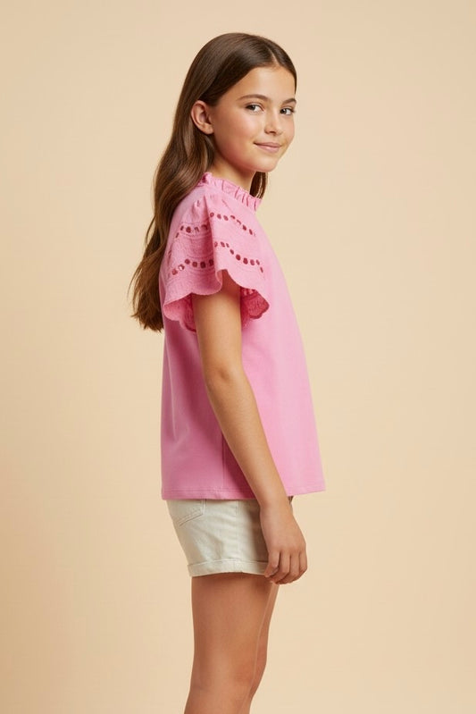 Hayden Girls Scalloped Sleeve Top