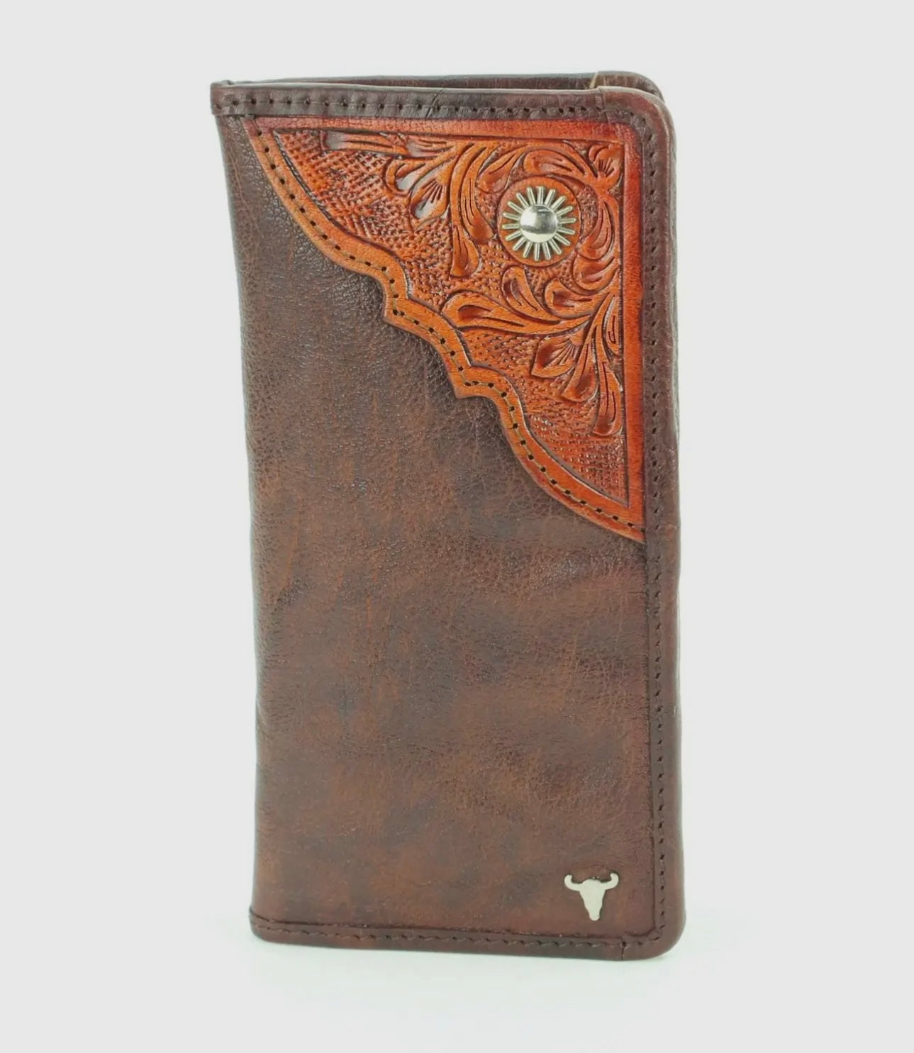 Large Leather Bi Fold Western Wallet