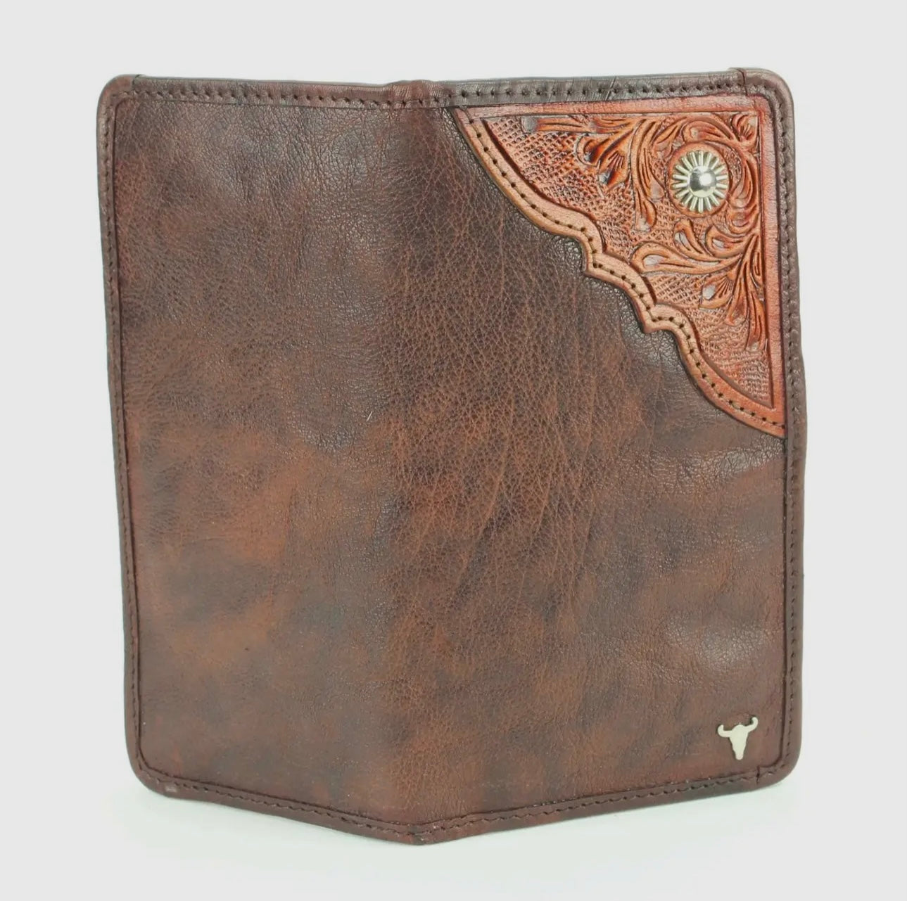 Large Leather Bi Fold Western Wallet