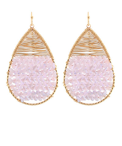 Bead & Wire Teardrop Earrings