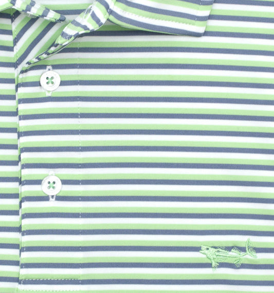 Coastal Cotton Stripe Performance Polo