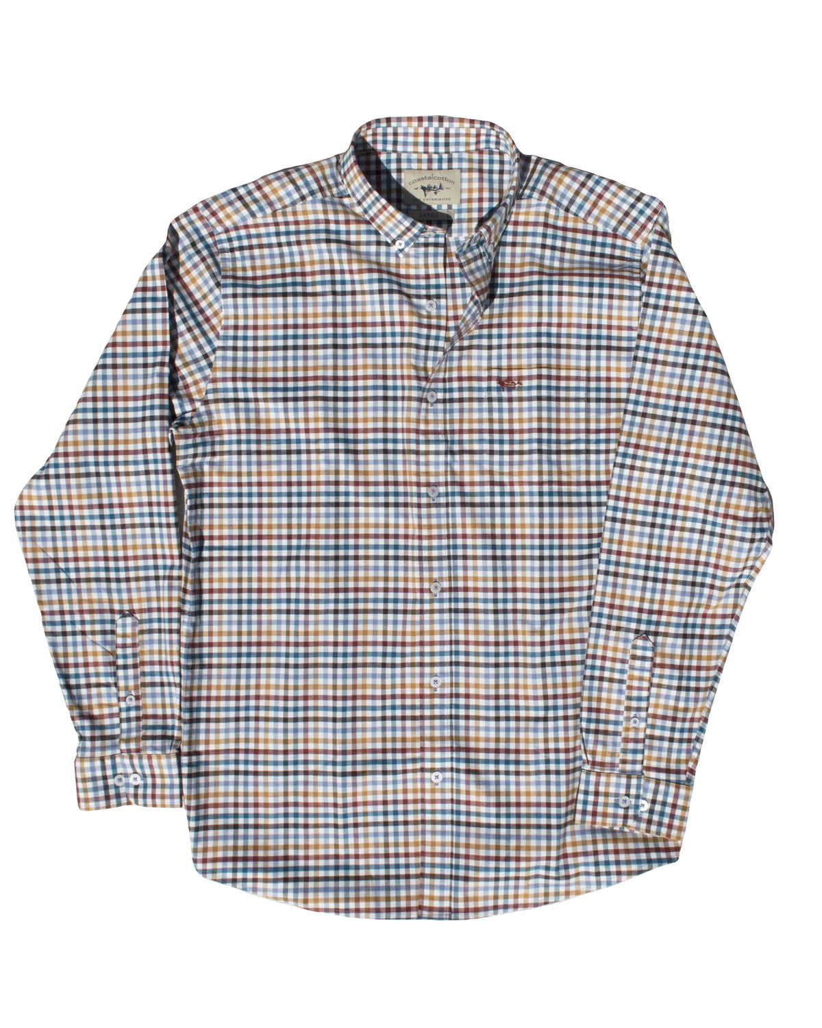 Coastal Cotton Harvest Gingham Sports Shirt