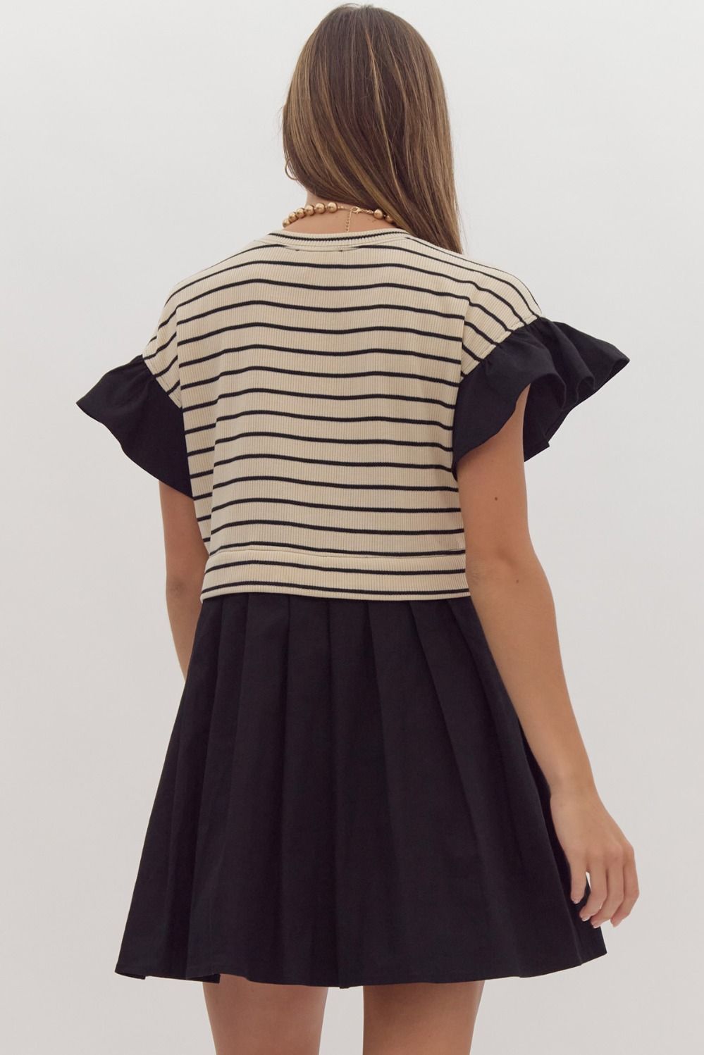 Striped Twofer Mini Dress
