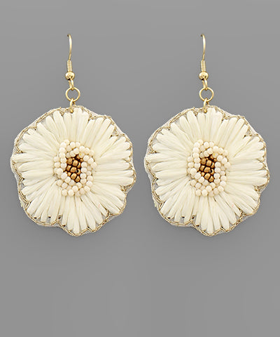 Raffia Flower Earrings