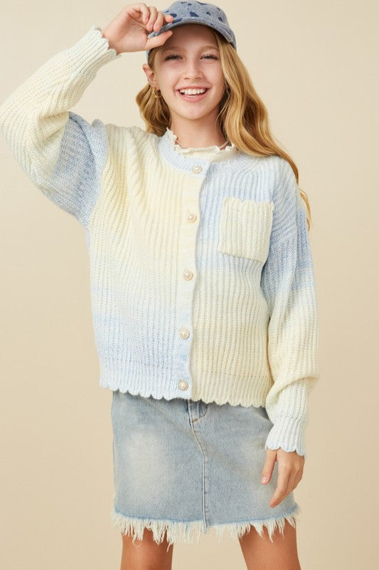 Girls Ombre Sweater Cardigan