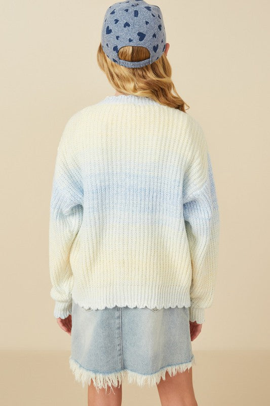 Girls Ombre Sweater Cardigan