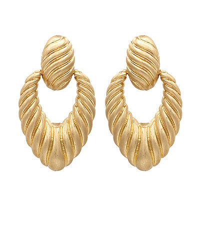 Textured Oval Door Knocker Earrings