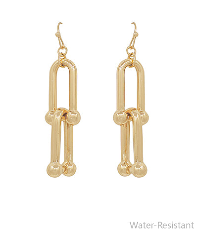 Bold Double U Linked Drop Earrings