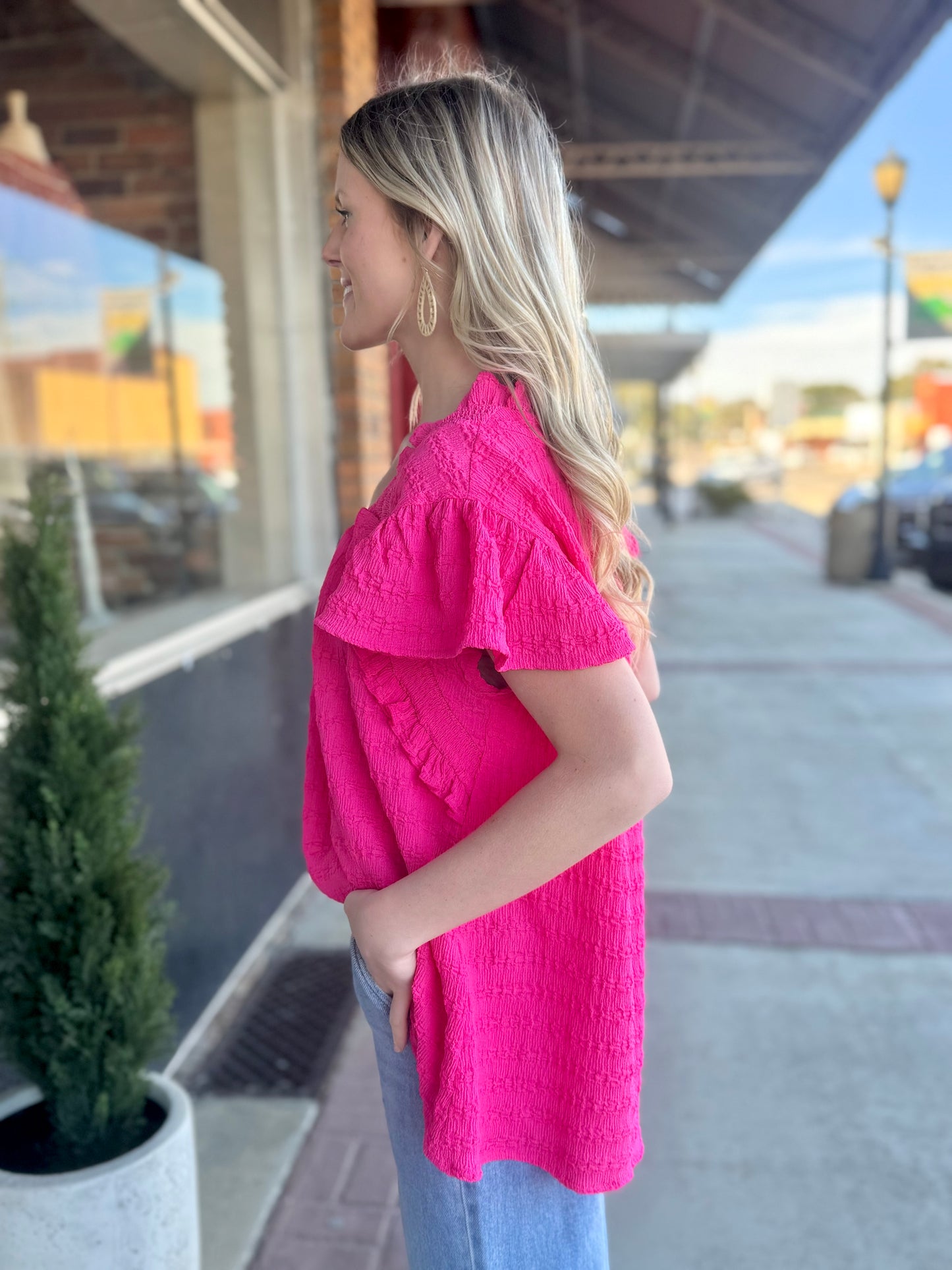 V-Neck Ruffle Top