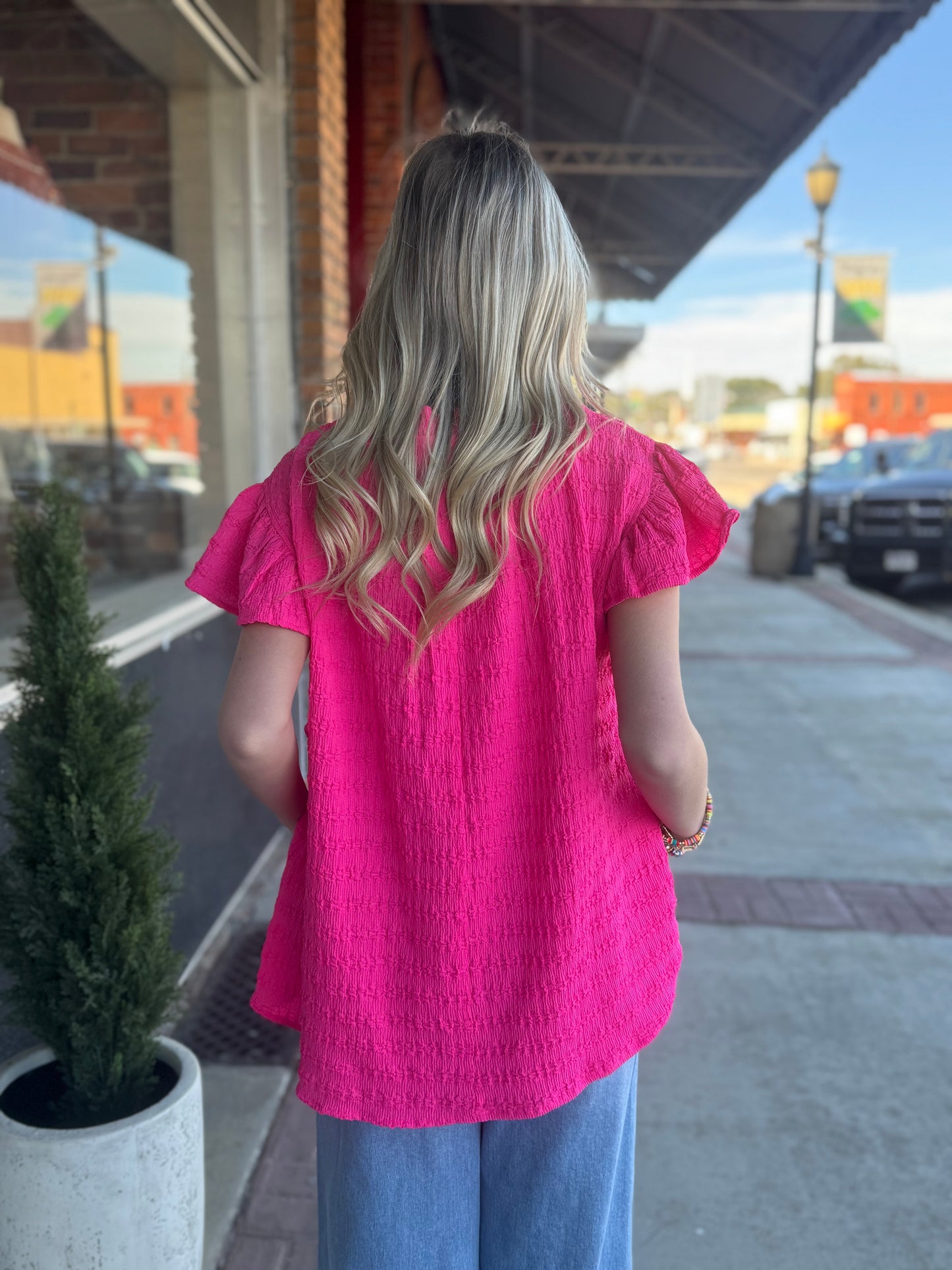 V-Neck Ruffle Top