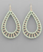 Raffia Wrapped Teardrop Earrings