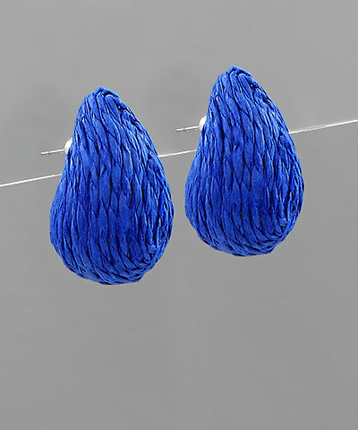 Wrapped Raffia Teardrop Earrings