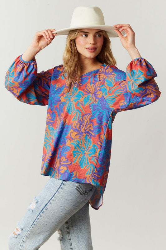 Floral V-Neck Top