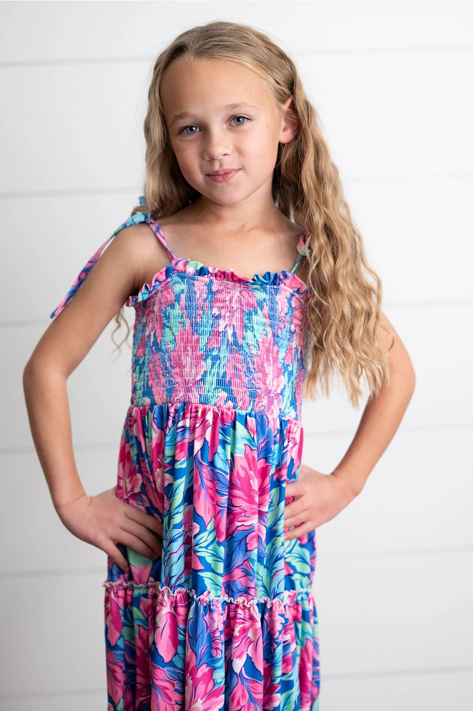 Girls YOUTH Tropical Tiered Maxi Dress