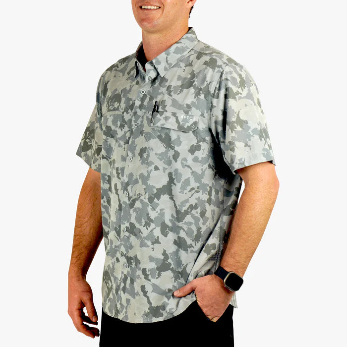 Aftco Air O Mesh Printed SS Button Down Fishing Shirt