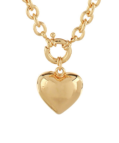Puffy Heart Pendant Necklace