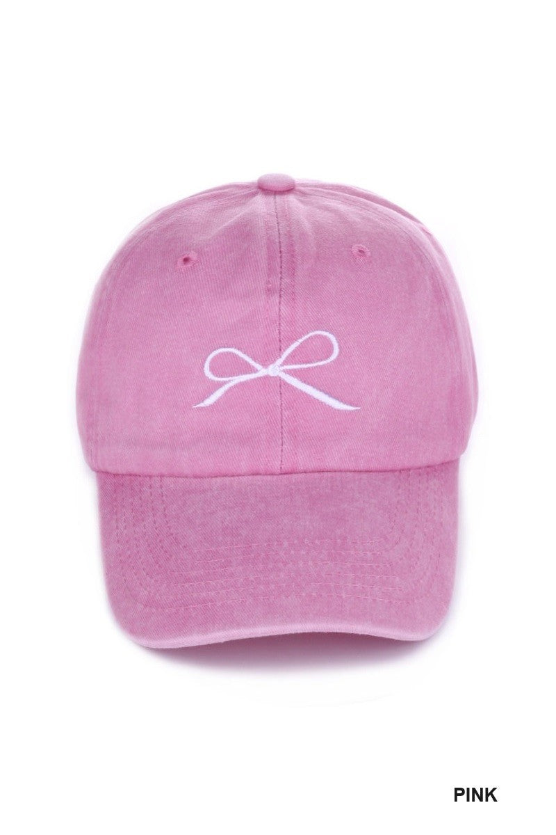 Bow Embroidered Ball Cap