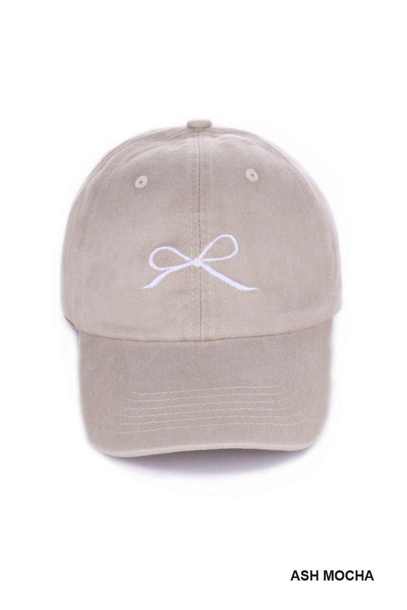 Bow Embroidered Ball Cap