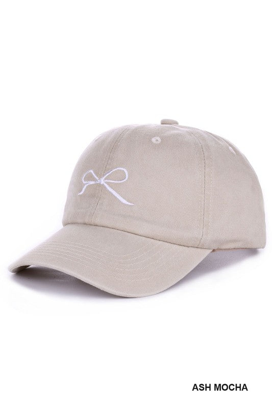 Bow Embroidered Ball Cap