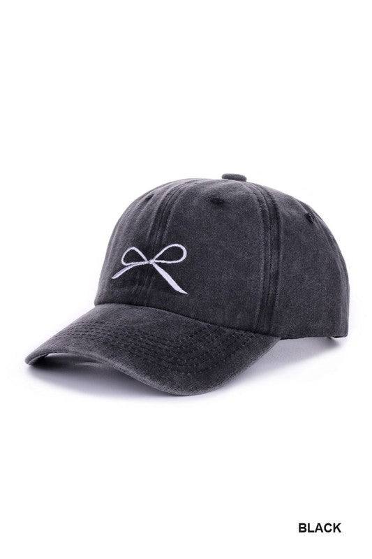 Bow Embroidered Ball Cap