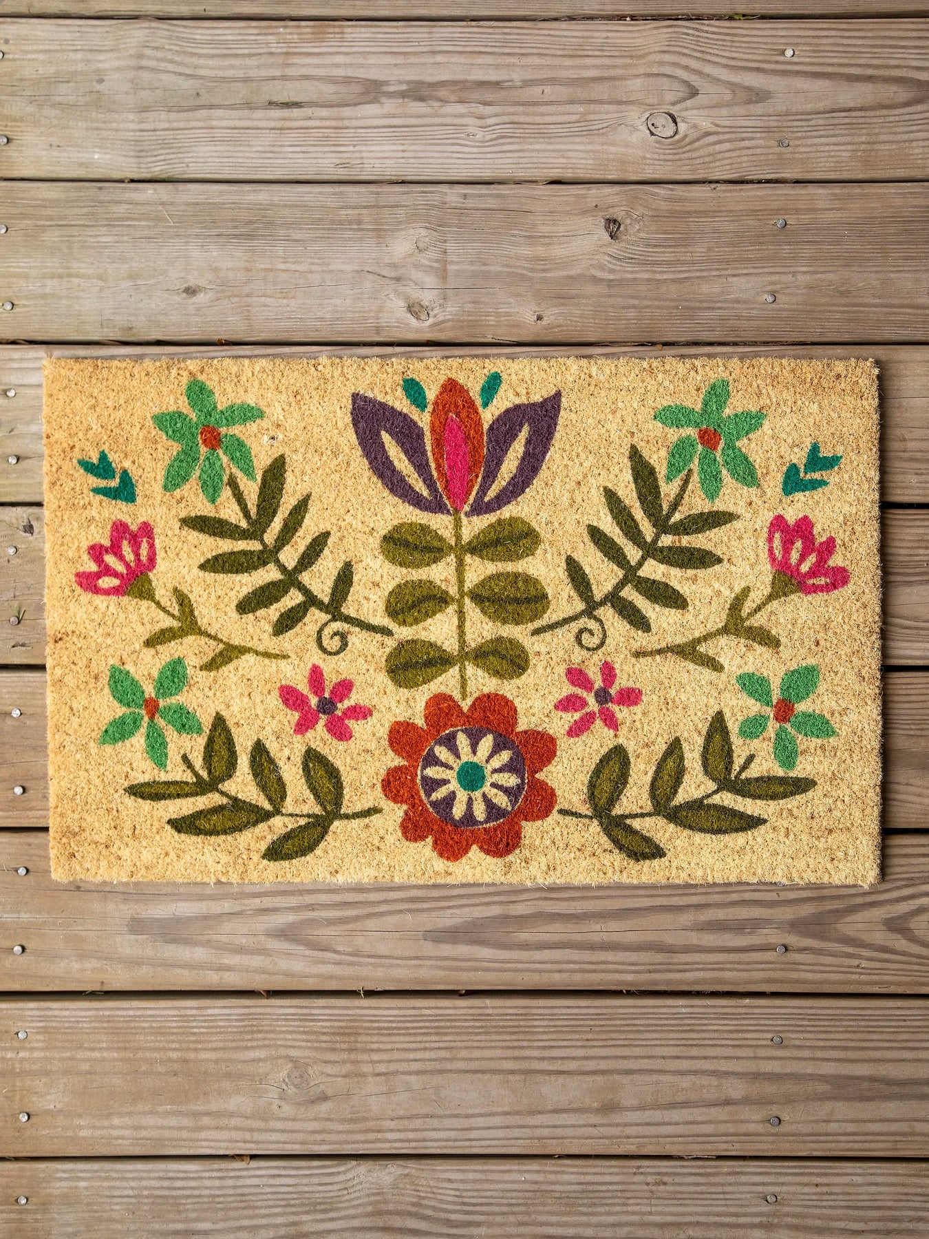 Natural Life Folk Flower Doormat