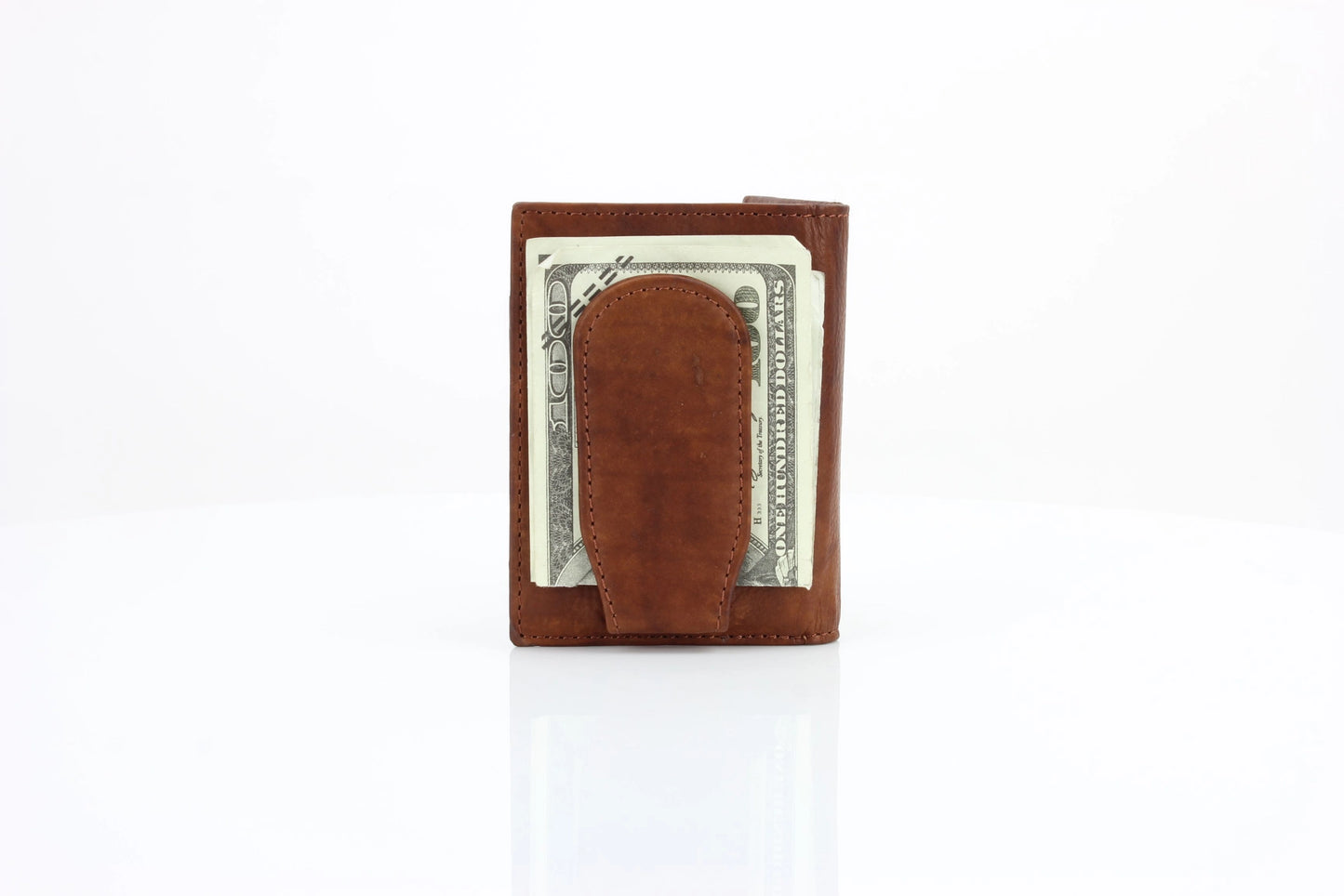 American Bison Oil Pull Up Magnetic Money Clip Card Case