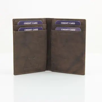 American Bison Oil Pull Up Magnetic Money Clip Card Case
