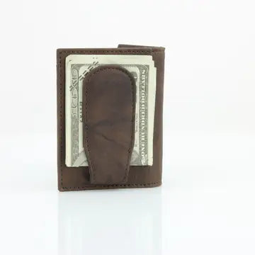 American Bison Oil Pull Up Magnetic Money Clip Card Case