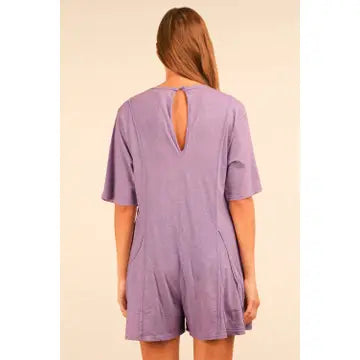 Mineral Washed Oversized Knit Comfy Romper