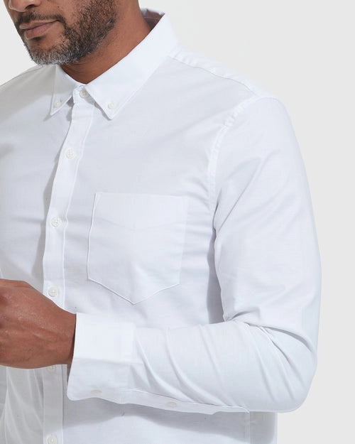 White LS Button Down