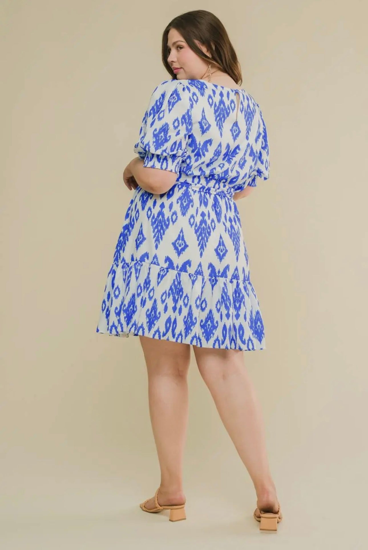 Plus Printed Woven Mini Dress