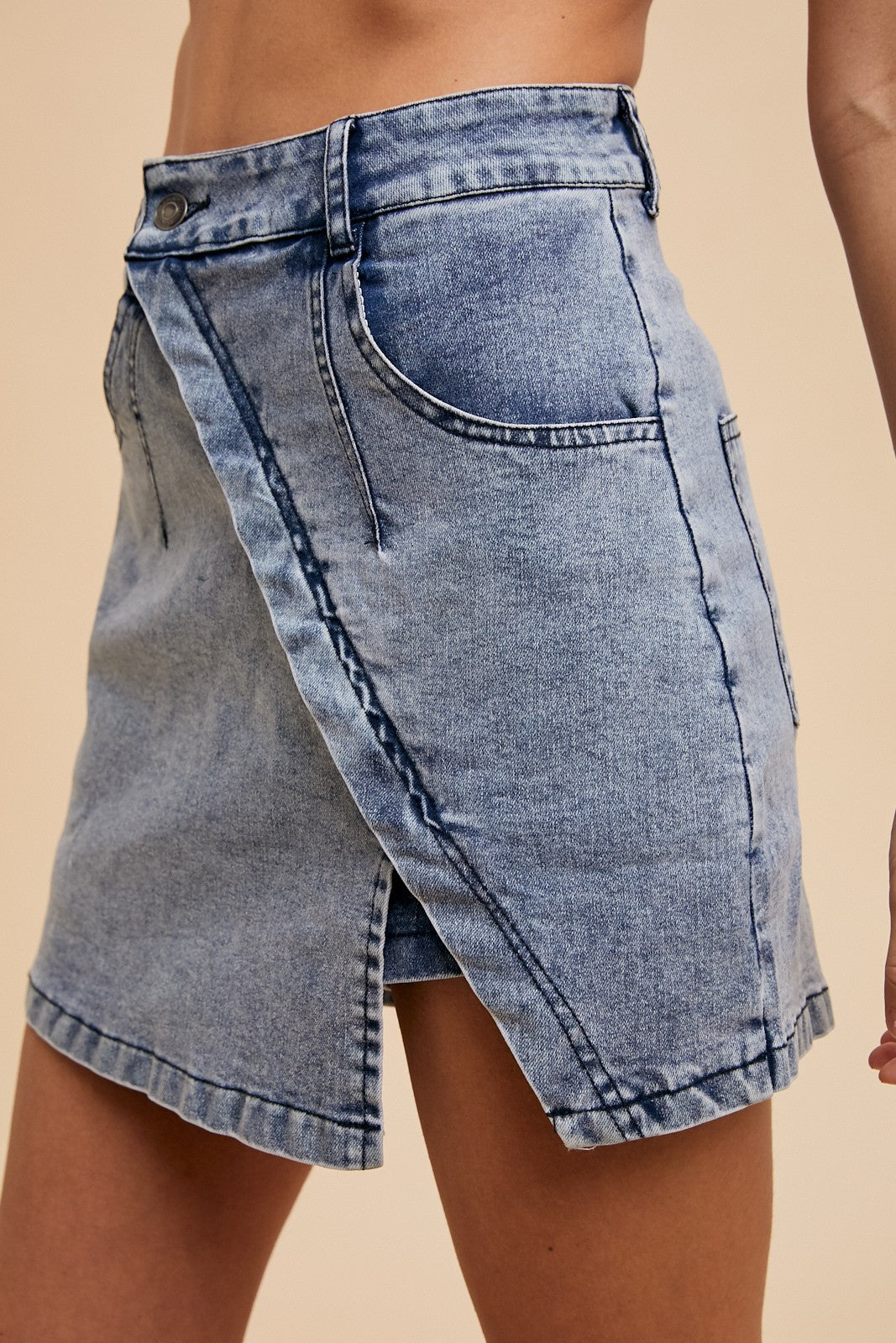Asymmetrical Denim Skort