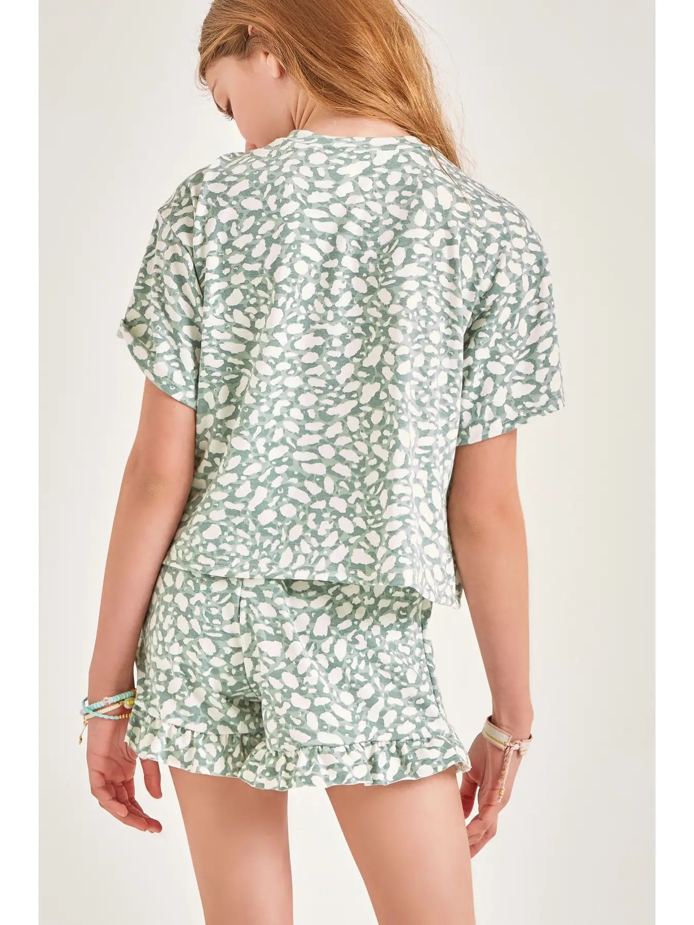 Girls Animal Print Short Set