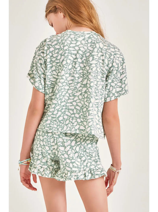 Girls Animal Print Short Set