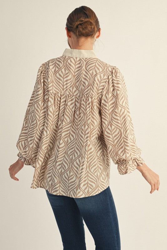 Collared Printed Top